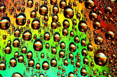 multicolored waterdrops