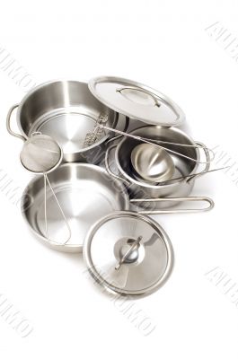 Metal kitchen utensil closeup