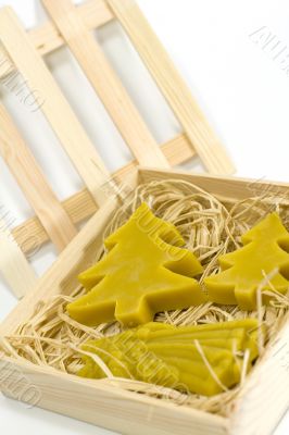 handmade yellow christmas candles