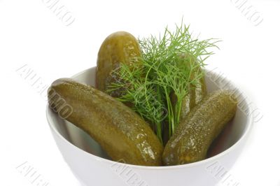 Gherkins in a bowl