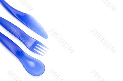Blue plastic utensil