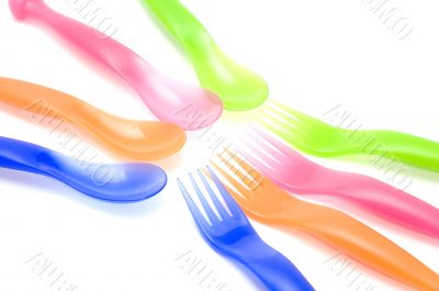 spoon with fork closeup