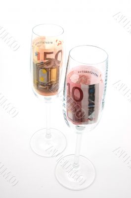 money in glass