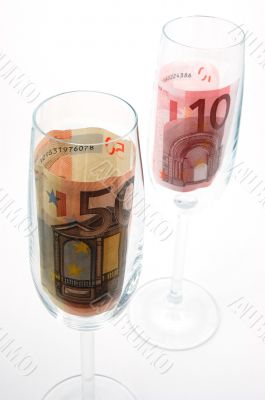 money in glass
