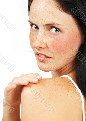 Portrait of beautiful brunette woman