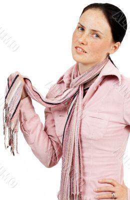 Portrait of beautiful brunette woman