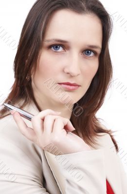 Beautiful brunette mature businesswoman