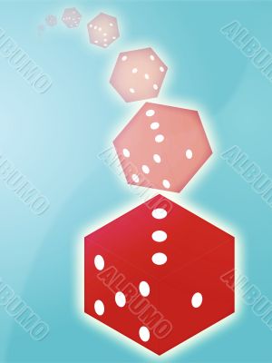 Rolling red dice illustration Rolling red dice illustration