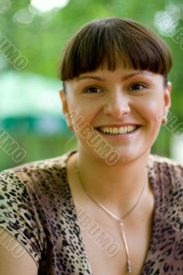 smiling brunet woman