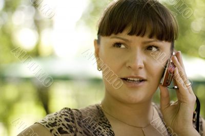 beautiful woman calling by phone