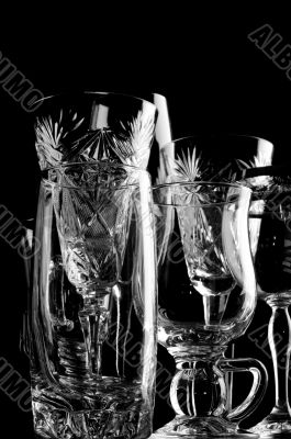 glass on black closeup