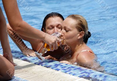 Beer in pool