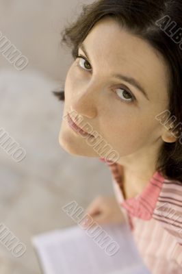 young woman with a book