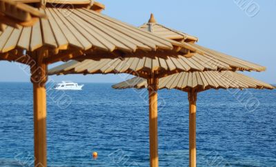 View on beautiful beach with clear blue water