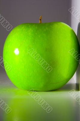 Shiny green Granny Smith apple