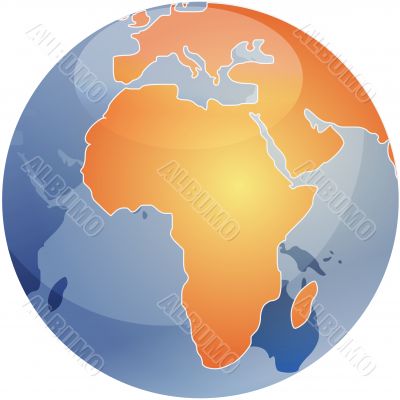 Map of Africa on globe  illustration