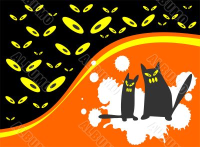 two halloween cats two halloween cats