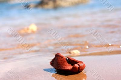 red stone in surf
