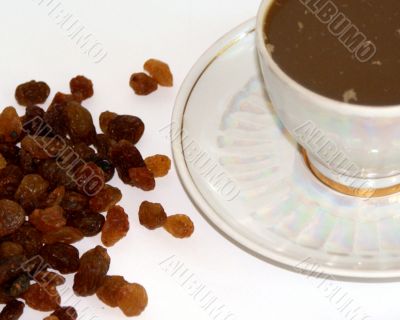 cap of coffee end handful raisins