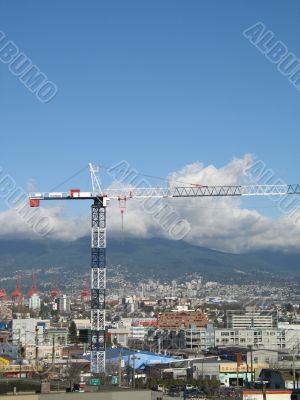 construction crane over the city