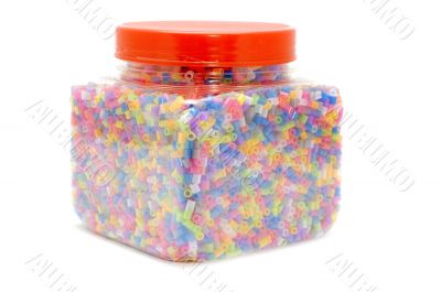 color beads in box