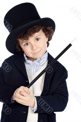 Adorable child dress of illusionist with hat