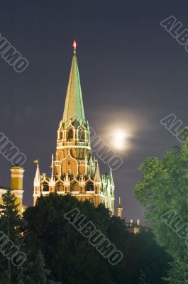 Kremlin Tower with moon