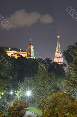 Kremlin Towers in the night