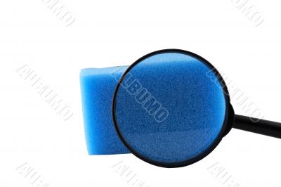 Magnifier and sponge for washing utensils