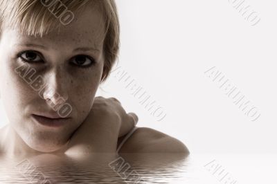 Close portrait of a sad looking blond Close portrait of a sad looking blond