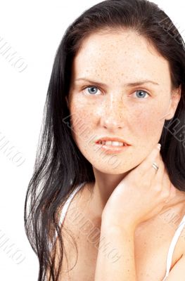 Portrait of beautiful brunette woman