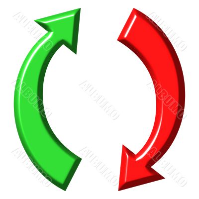 3d circular up and down arrows