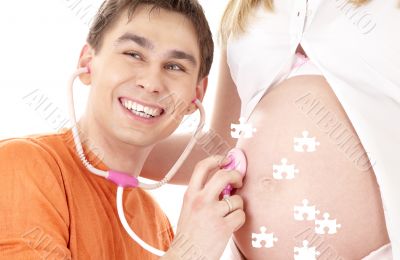 puzzle of happy father playing doctor puzzle of happy father playing doctor