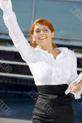 happy businesswoman happy businesswoman