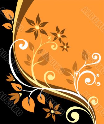 orange floral background orange floral background