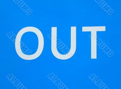 White Out sign on blue background