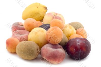 Fruit on white