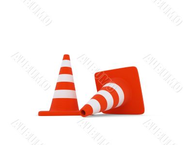 traffic sign object over white