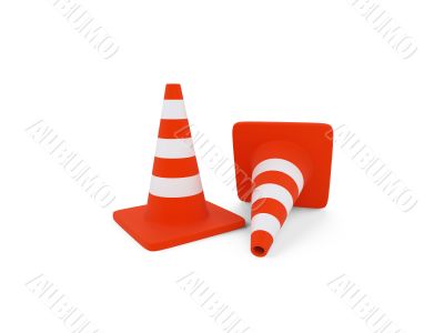 traffic sign object over white