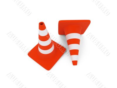 traffic sign object over white