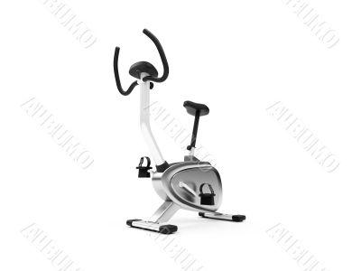 vertical exercise bicycle over white