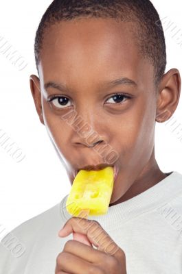 Children eating ice cream lemon Children eating ice cream lemon