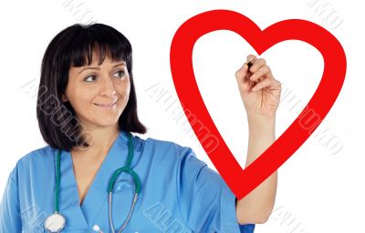 medical cardiologist drawing a heart medical cardiologist drawing a heart