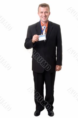 businessman with badge businessman with badge