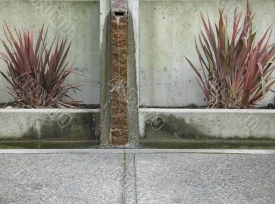 water fountain with plants