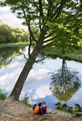 On the bank of the river