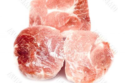 Frozen pork closeup