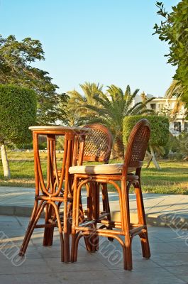 Furniture in resort.