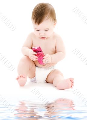 baby with cell phone