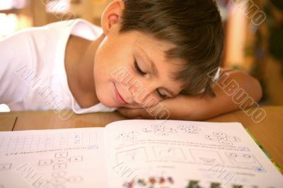  Young reader sleeping